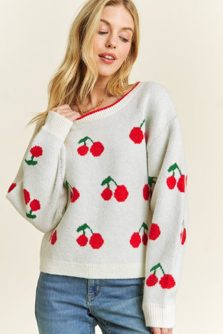 Cheerful In Cherries Sweater