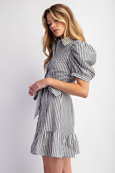 Cotton Stripe Shirt Dress