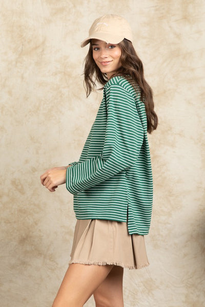 Super Soft Striped Top - Green