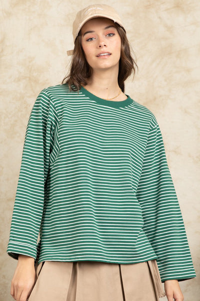 Super Soft Striped Top - Green