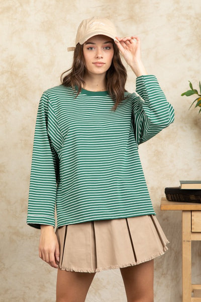 Super Soft Striped Top - Green