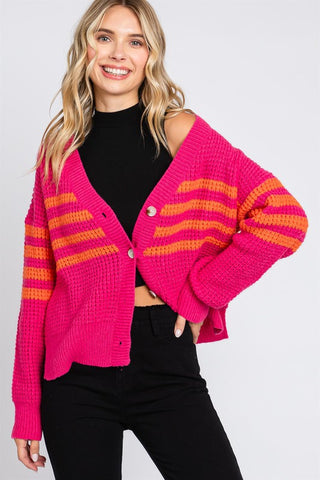 Striped Waffle Knit Sweater