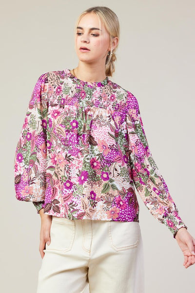 Skies Are Blue Floral Blouse