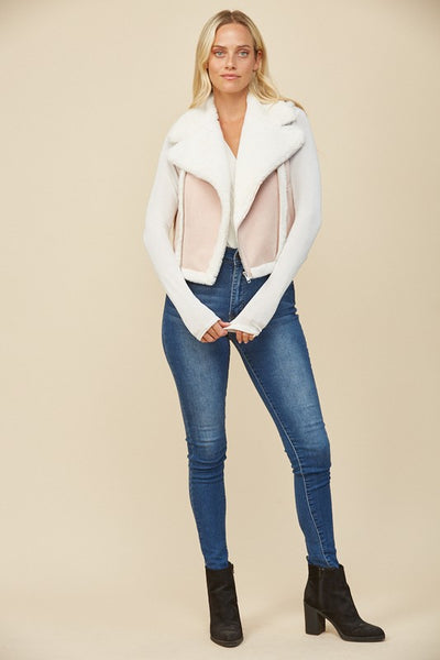 Blush & Ivory Shearling Vest