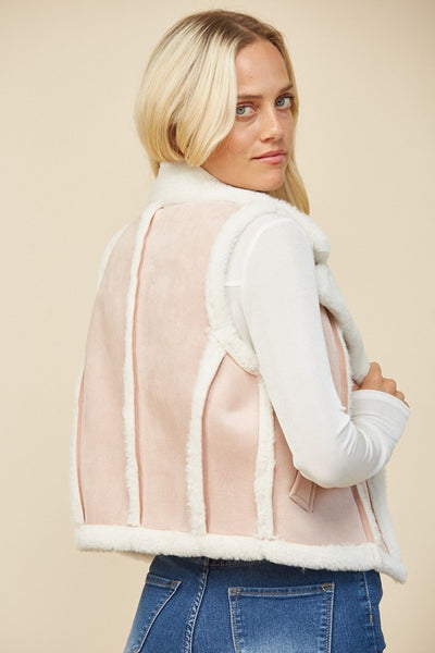 Blush & Ivory Shearling Vest