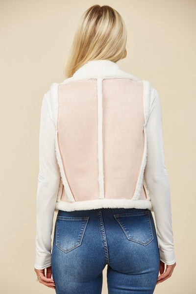 Blush & Ivory Shearling Vest