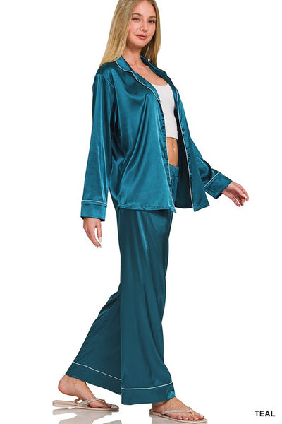 Satin Long Sleeve Pajama Set