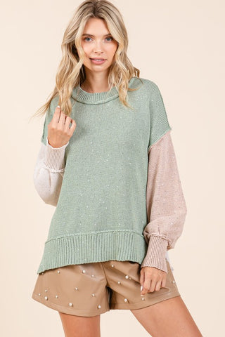 Oversized Color Block Sweater - 20 $25 Sale