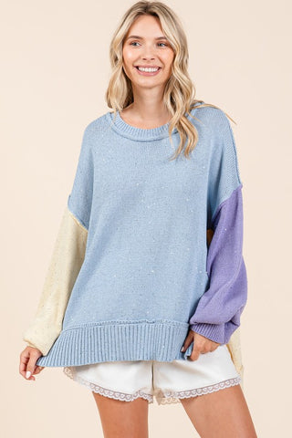 Oversized Color Block Sweater - 20 $25 Sale