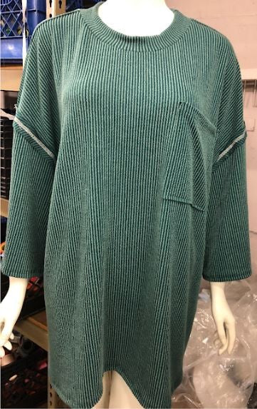 Hunter Green Oversized Tunic Top