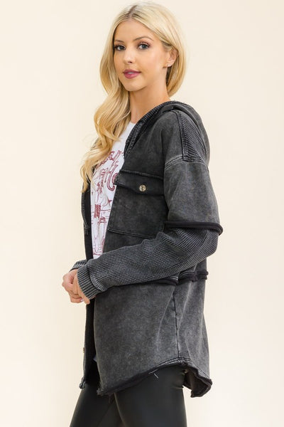 Trendy Textured Hooded Jacket