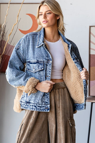 Fuzzy Sherpa Denim Jacket