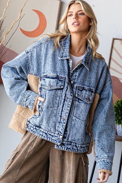 Fuzzy Sherpa Denim Jacket