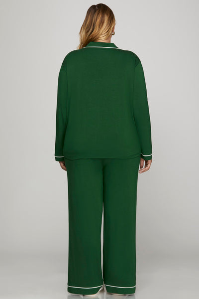 Green Holiday Stretch Knit PJS