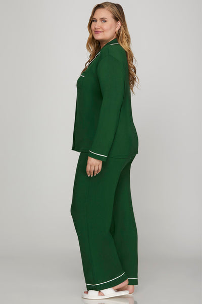 Green Holiday Stretch Knit PJS