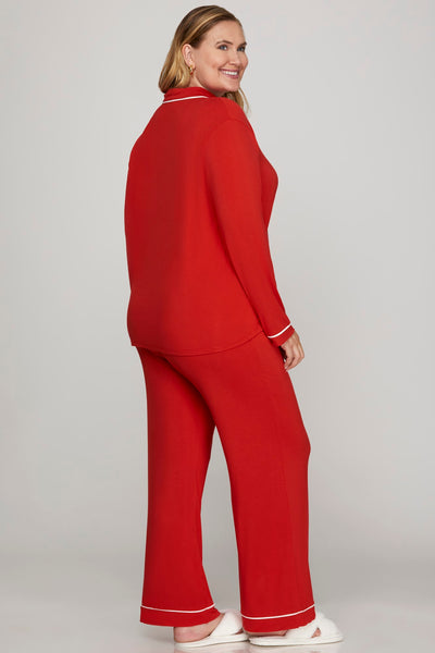 Red Holiday Stretch Knit PJS