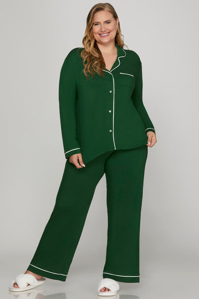 Green Holiday Stretch Knit PJS