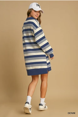 Striped and Zipped Dress