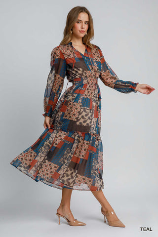 Fall Paisley Midi Dress