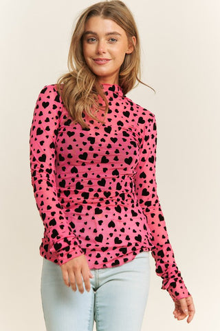 Mesh Heart Long Sleeve Top