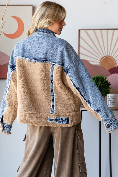 Fuzzy Sherpa Denim Jacket