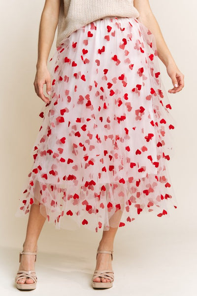 Velvet Heart Flocked Mesh Tulle Skirt