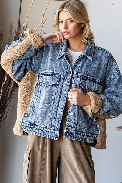 Fuzzy Sherpa Denim Jacket