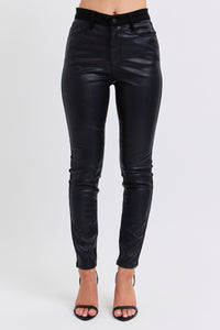 Judy Blue High Waist Leather & Denim Skinny