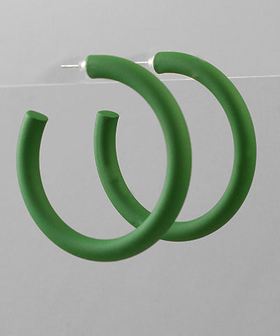 Green Hoop Earrings