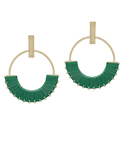 Thread Circle Bar Earrings