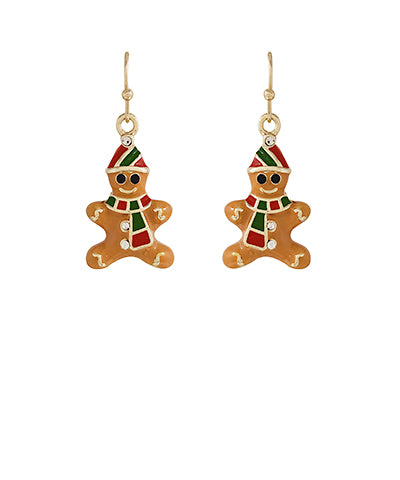 3D Christmas Gingerbread Earrings