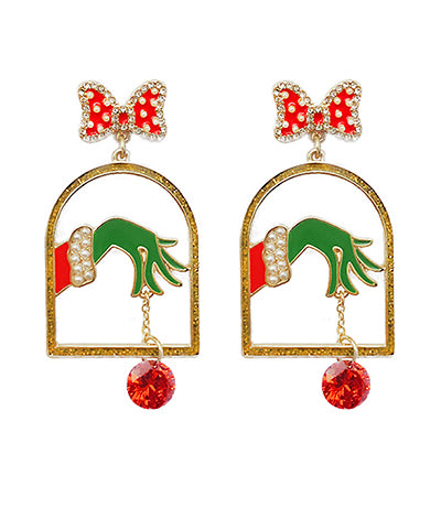 Grinch Hand Earrings