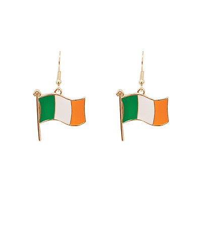 Patrick's Day Ireland Flag Earrings