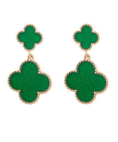 Epoxy Color Clover Dangle Earrings