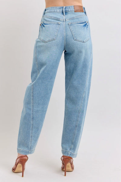 Judy Blue High Rise Side Panel Barrel Leg Jeans