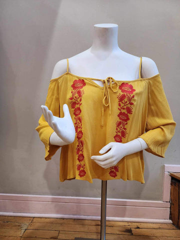 Colette Cutie Vintage Mustard Embroidered