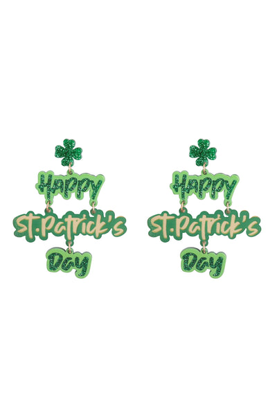 St. Patrick's Day Letter Earrings