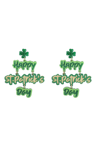 St. Patrick's Day Letter Earrings