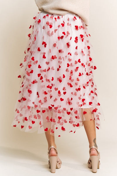 Velvet Heart Flocked Mesh Tulle Skirt