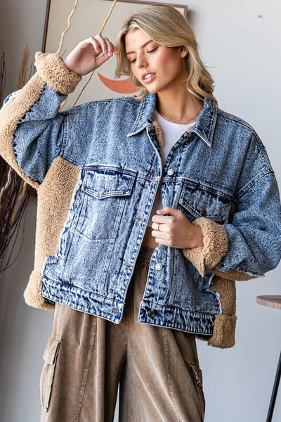 Fuzzy Sherpa Denim Jacket