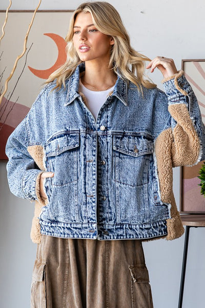 Fuzzy Sherpa Denim Jacket