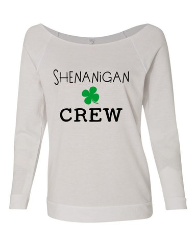 Shenanigian Long Sleeve White Crew Neck