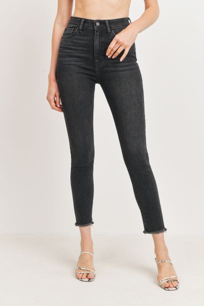 Just USA Black Frayed Skinny Jeans