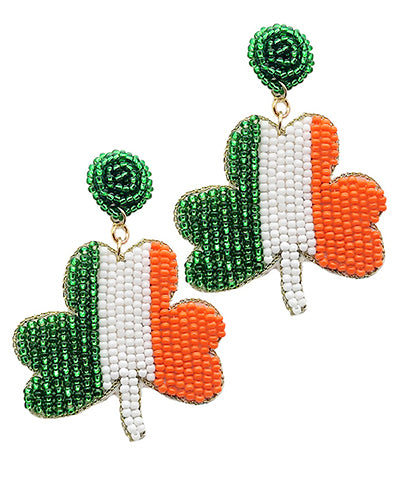 Irish Flag Shamrock Earrings