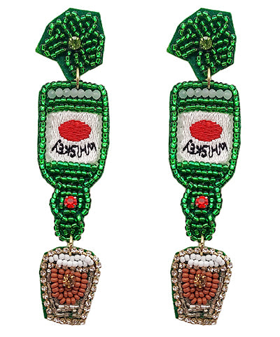 St Patrick's Day Whiskey Earrings